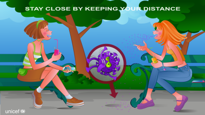 2 Stay close by keeping your distance 1